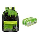 Ver imagem 1 de Kit Mochila Slime Preta Nickelodeon+ Estojo Transparente