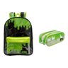 Kit Mochila Slime Preta Nickelodeon+ Estojo Transparente - 1