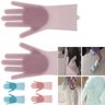 Luva Par Magica Escova de Limpeza Silicone Lava Loucas Banho Caes Resistente (BSL-LIMP-4) - Salmão - 1