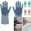 Ver imagem 2 de Luva Par Magica Escova de Limpeza Silicone Lava Loucas Banho Caes Resistente (BSL-LIMP-4) - Cinza cl