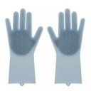 Ver imagem 1 de Luva Par Magica Escova de Limpeza Silicone Lava Loucas Banho Caes Resistente (BSL-LIMP-4) - Cinza cl