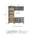 Ver imagem 5 de Cozinha Completa Modulada 3 Peças com Aéreo Ripado Lavínia Marrom/Imperial/Fumê