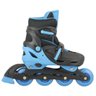 Kit Patins Infantil Com Led 4 Rodas Inline 32-35 Preto Azul - 2