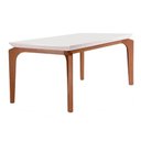 Ver imagem 1 de Conjunto: Mesa de Cozinha Londrina C/ Tampo Madeirado Canto Reto 180x90cm e 6 Cadeiras Amsterdã
