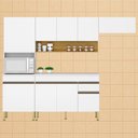 Ver imagem 2 de Cozinha Modulada 4 Pecas Balcao com Tampo Line Supremo Cp Freijo Ktp
