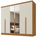 Ver imagem 2 de Guarda-Roupa 100% MDF 6 Portas 3 Gavetas com Espelhos Lisboa Yescasa Bege/Cinamomo/Off White