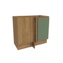 Ver imagem 1 de Balcão de Canto Reto Celeste Kappesberg 100% Mdf 1 Porta Nogueira/verde 98cm