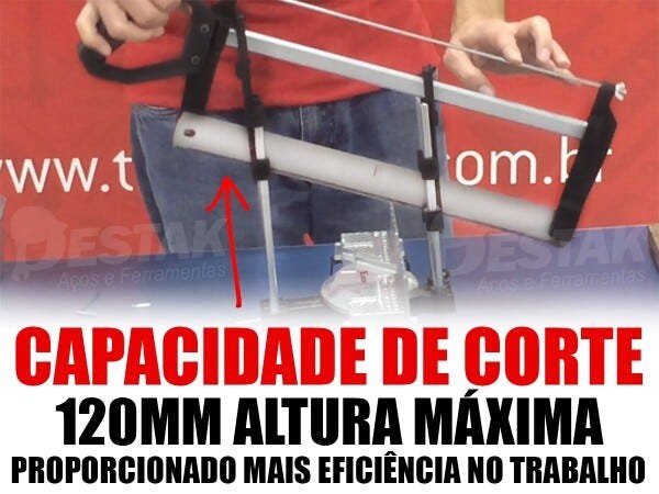 Kit Serra Meia Esquadria Carpinteiro Manual Precisão 420mm + Grampeador Tapeceiro Alta Pressão - 6