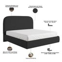 Ver imagem 5 de Cama Casal Flutuante com Cabeceira 140cm Aura W01 Bouclê Preto - Lyam Decor