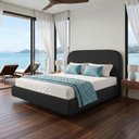Ver imagem 4 de Cama Casal Flutuante com Cabeceira 140cm Aura W01 Bouclê Preto - Lyam Decor