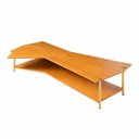Ver imagem 3 de Mesa de Centro Caribe 170cm em Madeira Laminada Mel com Metal Gold