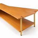Ver imagem 5 de Mesa de Centro Caribe 170cm em Madeira Laminada Mel com Metal Gold