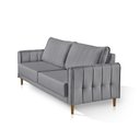 Ver imagem 3 de Sofá Living Biagio Pés Madeira 2,40m - Fortbello Estofados:grafite