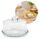Ver imagem 3 de Porta Queijo Vidro Bandeja Design Vitral com Tampa Transparente 22cm x 12cm