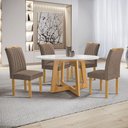 Ver imagem 1 de Conjunto Mesa Arizona 120cm com 4 Cadeiras Arizona Tampo Redondo Plus com Vidro