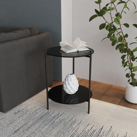 Mesa Lateral Industrial Marbella para Sala Quarto Sofá Apoio Decor Estilo Moderno - Off White