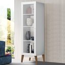 Ver imagem 1 de Cristaleira Retrô 1 Porta de Vidro Branco - Panorama Móveis