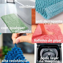 TAPETE POPCORN PRETO 0,40x0,60:PRETO - 9