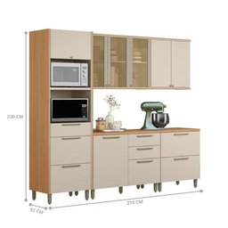 Conjunto Cozinha Compacta Madri Jequitiba Off White - 4