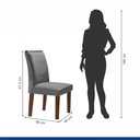 Ver imagem 4 de Conjunto Sala de Jantar Nápoles Tampo Vidro/MDF com 6 Cadeiras Luísa Smart Plus Cel Móveis