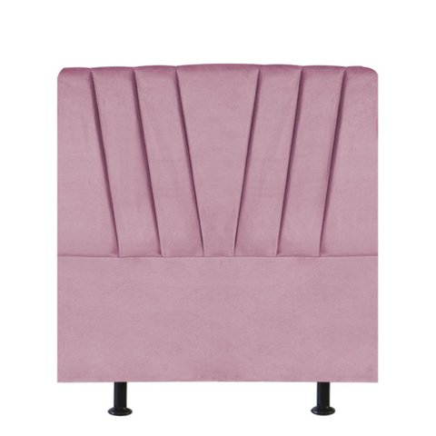 Cabeceira Estofada Bélgica 90cm Solteiro Para Cama Box Quarto Suede Rosa Bebê - Gat Magazine