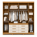 Ver imagem 3 de Guarda-Roupa de Casal Franca com Espelho 6 Portas 6 Gavetas Freijo Off White Moval