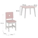 Ver imagem 3 de Conjunto Infantil Mesa com 2 Cadeiras Sofia Madeira Maçiça e MDF Rosa/Branco