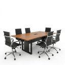 Ver imagem 2 de Kit Mesa de Reunião com 6 Cadeiras Presidente Esteirinha Marrom e Preto Yescasa