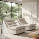 Ver imagem 1 de Kit 2 Poltronas Leve Balanço Linho Premium Easy Clean Luxo Balance para Sala Quarto Conforto