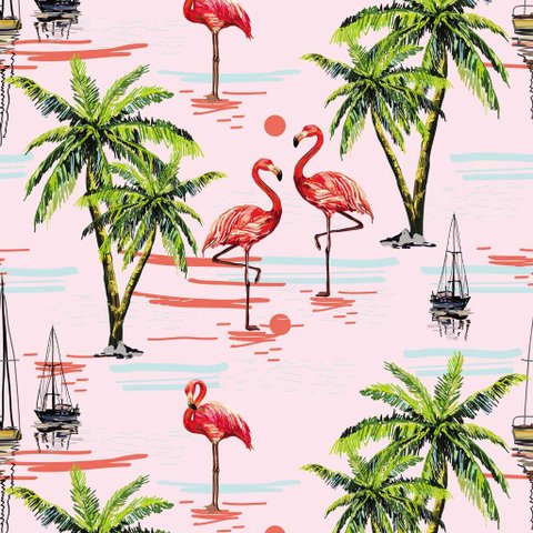 Papel de Parede Temático Tropical Flamingo - 3,30x0,50m