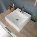 Ver imagem 3 de Kit Gabinete Banheiro Rubi 80cm - Gabinete + Cuba + Espelheira - Madeirado/branco