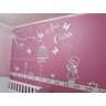 Painel de Parede Camponesa e Passarinhos Completo Decoração Quarto do Bebê - Completo MDF Rosa Claro - 1