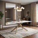 Ver imagem 2 de Mesa de Jantar Lara Base Aço Carbono Tampo 180cm Cerâmica Design Moderno para Sala de Jantar Bronze