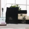 Jogo de Toalha Elegance Ele/Ela 05 Peças Bordadas - PRETO/CREME - 1