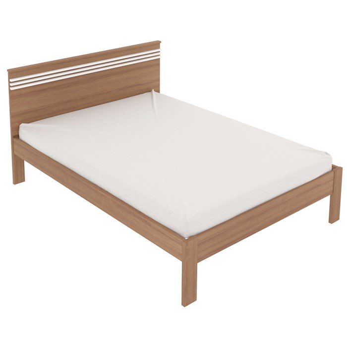 Cama de Casal para Colchão 1,38m Amendoa/branco Cm8009 Tecno Mobili - 2