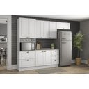 Ver imagem 1 de Cozinha Modulada Completa Americana 5pçs 2 Armários Balcão Paneleiro Complemento C5p16 Branco -