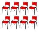 Ver imagem 2 de Cadeira Iso Base Preto Igreja, Escola, Escritório - Vermelho - Kit 8 Peças