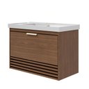 Ver imagem 2 de Gabinete para Banheiro 80cm com 1 Porta 1 Gaveta e Cuba de Embutir Maragogi