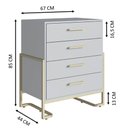 Ver imagem 5 de Jogo Quarto 3PÇS Industrial Closet Cômoda Mesa de Cabeceira Arena Dourado Placa e Ponto