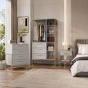 Ver imagem 7 de Jogo Quarto 3PÇS Industrial Closet Cômoda Mesa de Cabeceira Arena Dourado Placa e Ponto