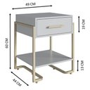 Ver imagem 4 de Jogo Quarto 3PÇS Industrial Closet Cômoda Mesa de Cabeceira Arena Dourado Placa e Ponto