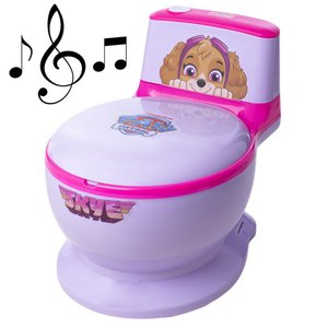 Penico Infantil Privadinha Vaso Sanitário Troninho Musical com Som de Descarga Patrulha Canina Rosa 