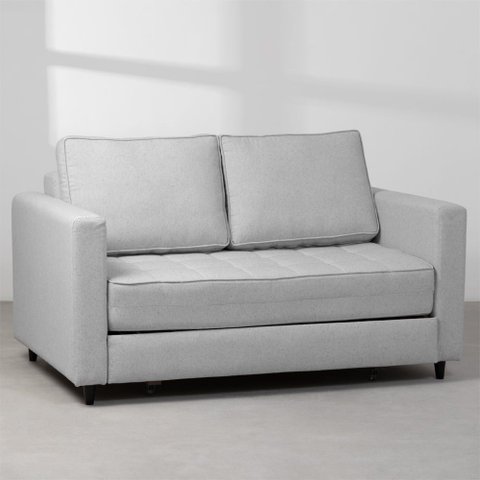 Sofá-Cama Mira Casal Cinza Claro - 1,50m