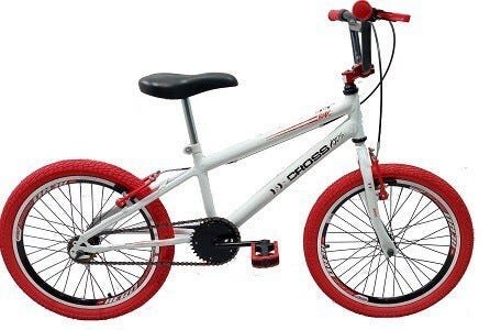 Bicicleta Aro 20 Bmx Cross Freestyle Aero - Branco com Vermelho - 1