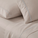 Ver imagem 2 de Jogo de Cama Lençol 400 Fios Casal P. Palito 4 Pçs Bege Casa Dona