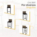 Ver imagem 5 de Kit 5 Banquetas Quadrada Junco Cappuccino para Balcão Ilha Cozinha Área Gourmet Bancada Piscina Bar