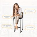 Ver imagem 4 de Kit 5 Banquetas Quadrada Junco Cappuccino para Balcão Ilha Cozinha Área Gourmet Bancada Piscina Bar