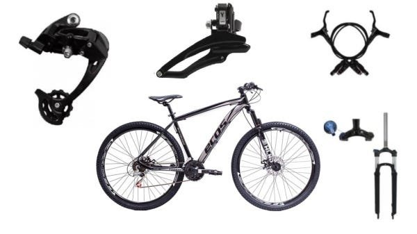 Bicicleta Aro 29 Ecos Touareg 27 Vel, Sistema K7, Freios Hidráulicos, Suspensão Trava Ombro - Preto  - 1