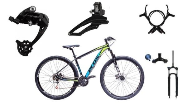 Bicicleta Aro 29 Ecos Touareg 27 Vel, Sistema K7, Freios Hidráulicos, Suspensão Trava Ombro - Preto  - 1