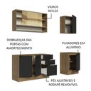 Ver imagem 5 de Armário de Cozinha Compacta 180cm Rustic Preto Agata Madesa 02
